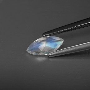 Piedra de luna arcoíris azul natural de 0,30 ct, transparente, transparente / translúcido
