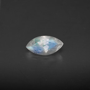 Piedra de luna arcoíris blanco natural de 0,46 ct, transparente, transparente / translúcido