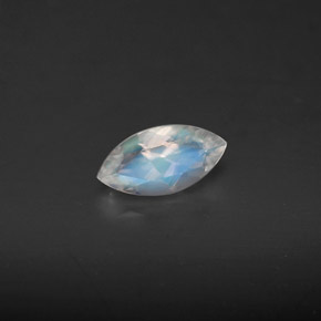Piedra de luna arcoíris blanco natural de 0,46 ct, transparente, transparente / translúcido
