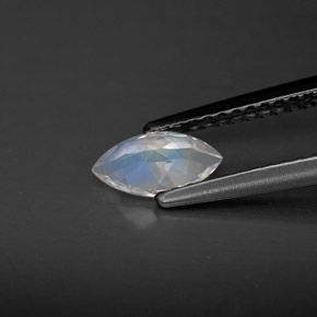 Piedra de luna arcoíris blanco natural de 0,46 ct, transparente, transparente / translúcido