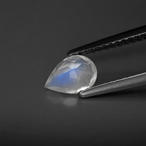 Piedra de luna arcoíris azul natural de 0,52 ct, transparente, transparente / translúcido