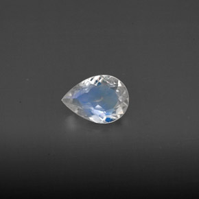 Piedra de luna arcoíris blanco natural de 0,43 ct, transparente, transparente / translúcido