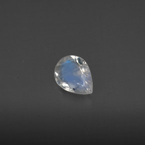 Piedra de luna arcoíris blanco natural de 0,43 ct, transparente, transparente / translúcido