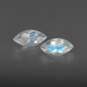 Gemas de piedra de luna arcoíris blanco natural de  ct, transparente, transparente / translúcido