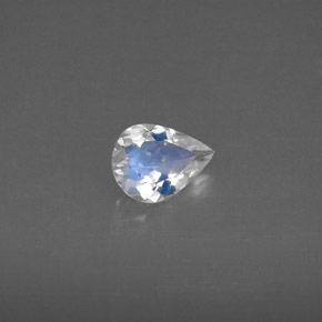 Piedra de luna arcoíris blanco natural de 0,43 ct, transparente, transparente / translúcido