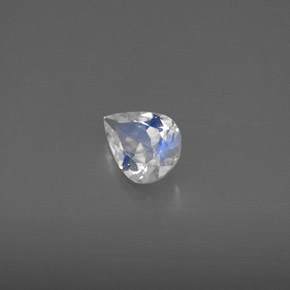 Piedra de luna arcoíris blanco natural de 0,43 ct, transparente, transparente / translúcido
