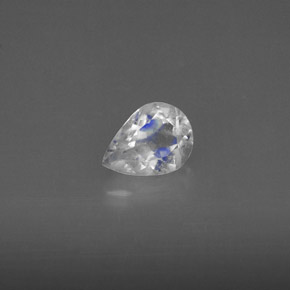 Piedra de luna arcoíris blanco natural de 0,47 ct, transparente, transparente / translúcido