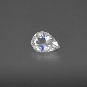Piedra de luna arcoíris blanco natural de 0,47 ct, transparente, transparente / translúcido