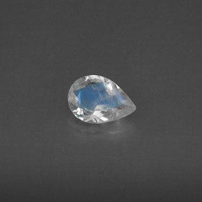 Piedra de luna arcoíris blanco natural de 0,42 ct, transparente, transparente / translúcido