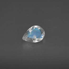 Piedra de luna arcoíris blanco natural de 0,42 ct, transparente, transparente / translúcido