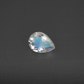 Piedra de luna arcoíris blanco natural de 0,44 ct, transparente, transparente / translúcido