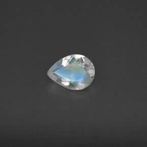Piedra de luna arcoíris blanco natural de 0,44 ct, transparente, transparente / translúcido