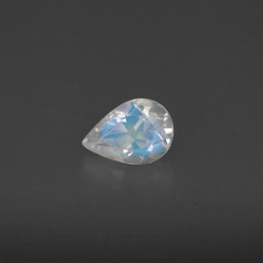 Piedra de luna arcoíris blanco natural de 0,57 ct, transparente, transparente / translúcido
