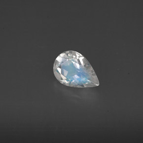 Piedra de luna arcoíris blanco natural de 0,57 ct, transparente, transparente / translúcido