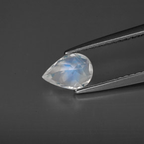 Piedra de luna arcoíris blanco natural de 0,57 ct, transparente, transparente / translúcido