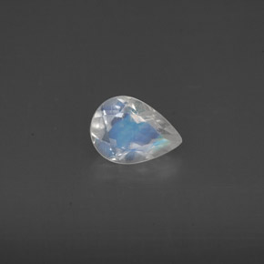 Piedra lunar arcoíris Blanco azul natural de 0.55 ct, Transparente, Transparente / Translúcido