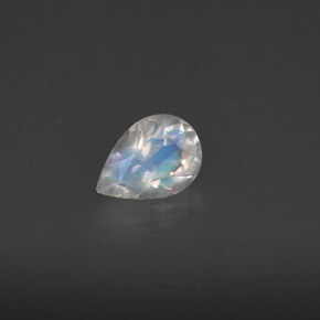 Piedra de luna arcoíris blanco natural de 0,59 ct, transparente, transparente / translúcido