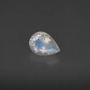 Piedra de luna arcoíris blanco natural de 0,59 ct, transparente, transparente / translúcido