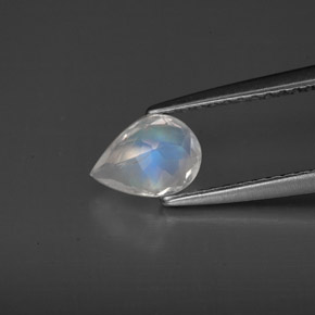 Piedra de luna arcoíris blanco natural de 0,59 ct, transparente, transparente / translúcido