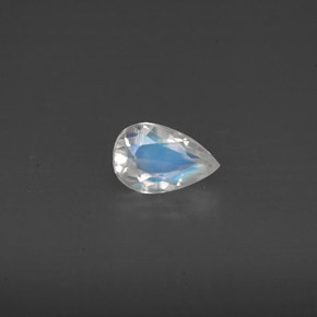 Piedra de luna arcoíris blanco natural de 0,44 ct, transparente, transparente / translúcido