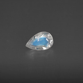 Piedra de luna arcoíris blanco natural de 0,44 ct, transparente, transparente / translúcido