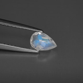 Piedra de luna arcoíris blanco natural de 0,44 ct, transparente, transparente / translúcido