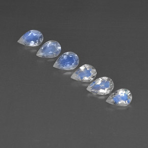 Gemas de Piedra lunar arcoíris Blanco azul natural de  ct, Transparente, Transparente / Translúcido