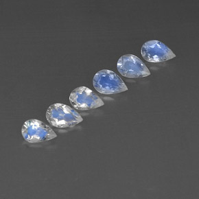 Gemas de Piedra lunar arcoíris Blanco azul natural de  ct, Transparente, Transparente / Translúcido