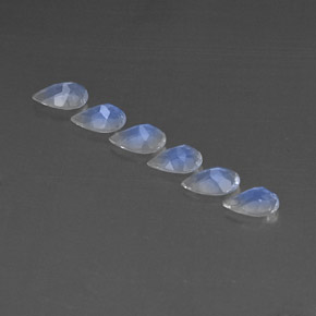 Gemas de Piedra lunar arcoíris Blanco azul natural de  ct, Transparente, Transparente / Translúcido