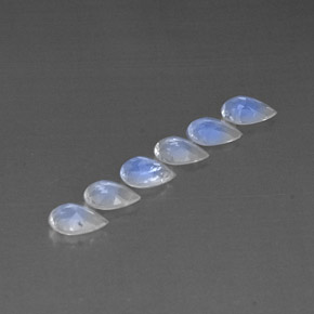 Gemas de piedra de luna arcoíris blanco natural de  ct, transparente, transparente / translúcido