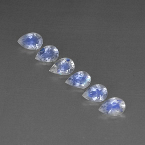Gemas de Piedra lunar arcoíris Blanco azul natural de  ct, Transparente, Transparente / Translúcido