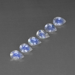 Gemas de Piedra lunar arcoíris Blanco azul natural de  ct, Transparente, Transparente / Translúcido