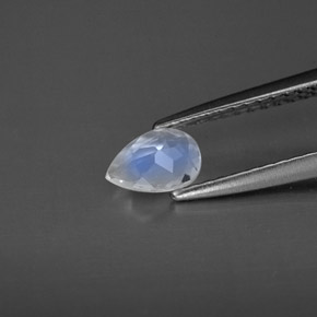 Piedra de luna arcoíris blanco natural de 0,30 ct, transparente, transparente / translúcido