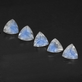 Gemas de piedra de luna arcoíris blanco natural de  ct, transparente, transparente / translúcido
