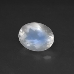 Piedra lunar arcoíris Blanco azul natural de 1.64 ct, Transparente, Transparente / Translúcido