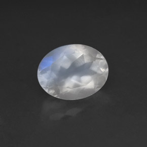 Piedra lunar arcoíris Blanco azul natural de 1.64 ct, Transparente, Transparente / Translúcido