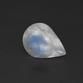 Piedra de luna arcoíris blanco natural de 0,99 ct, transparente, transparente / translúcido