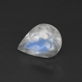 Piedra de luna arcoíris blanco natural de 0,99 ct, transparente, transparente / translúcido