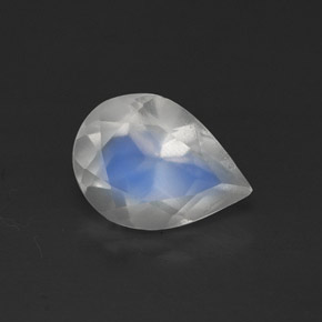 Piedra de luna arcoíris blanco natural de 0,95 ct, transparente, transparente / translúcido