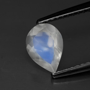Piedra de luna arcoíris blanco natural de 0,95 ct, transparente, transparente / translúcido