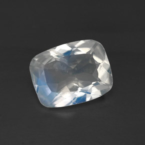 Piedra de luna arcoíris blanco natural de 1,06 ct, transparente, transparente / translúcido
