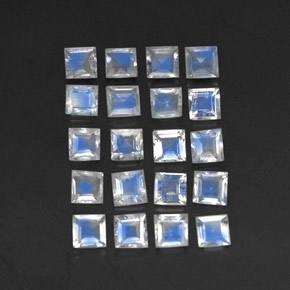 Gemas de piedra de luna arcoíris blanco natural de 2,44 ct, transparente, transparente / translúcido