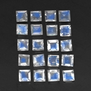 Gemas de piedra de luna arcoíris blanco natural de 2,44 ct, transparente, transparente / translúcido