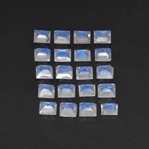 Gemas de piedra de luna arcoíris blanco natural de 2,44 ct, transparente, transparente / translúcido