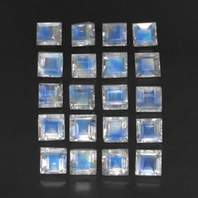 Gemas de piedra de luna arcoíris azul natural de 3,88 ct, transparente, transparente / translúcido