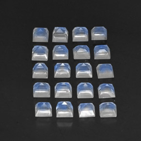 Gemas de piedra de luna arcoíris azul natural de 3,88 ct, transparente, transparente / translúcido