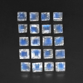 Gemas de piedra de luna arcoíris blanco natural de 3,74 ct, transparente, transparente / translúcido