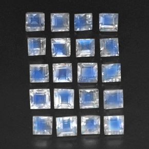 Gemas de piedra de luna arcoíris blanco natural de 3,74 ct, transparente, transparente / translúcido