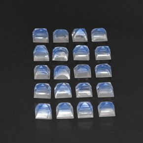 Gemas de piedra de luna arcoíris blanco natural de 3,74 ct, transparente, transparente / translúcido
