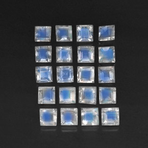 Gemas de piedra de luna arcoíris blanco natural de 3,39 ct, transparente, transparente / translúcido